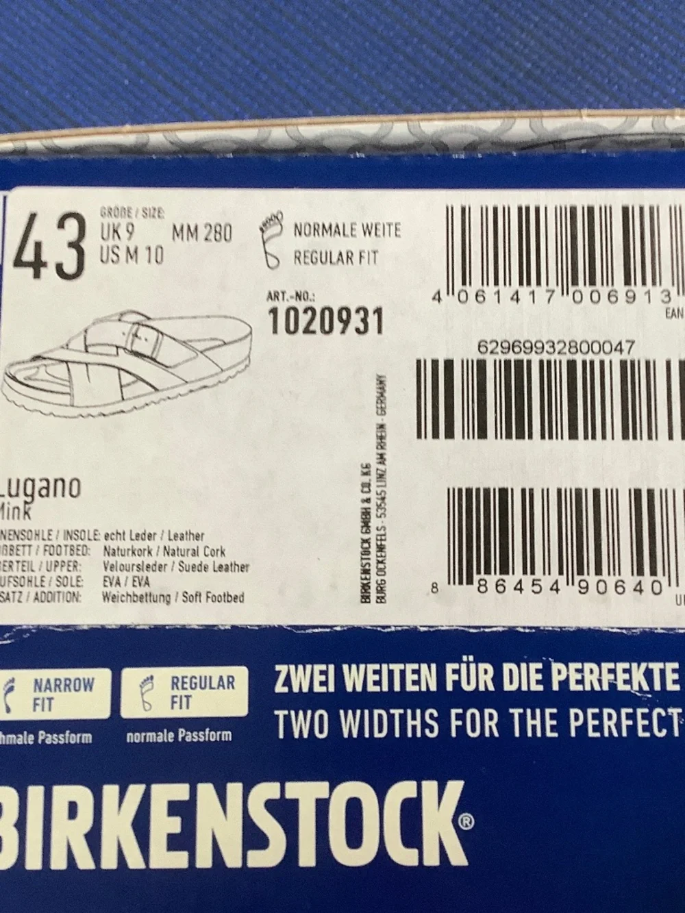 Never worn Birkenstock men’s size
